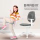 Кресло детское BRABIX 'Fancy MG-201W', с подлокотниками, пластик белый, велюр, серое, 533010