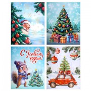 Наклейка для окон (1 штука) двусторонняя, 30х38 см, 'Ассорти № 3', глиттер, ЗОЛОТАЯ СКАЗКА, 592579