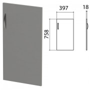 Дверь ЛДСП низкая 'Этюд', правая, 397х18х758 мм, серый, 400005-03