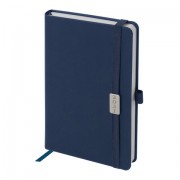 Ежедневник датированный 2021 А5 (138х213 мм) BRAUBERG 'Control', кожзам, держатель для ручки, синий, 111472