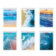 Блокнот МАЛЫЙ ФОРМАТ А6, 40 л., гребень, картон, клетка, HATBER, 'Аквалайф', 080473, 40Б6В1гр