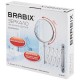 Зеркало настенное BRABIX, диаметр 17 см, двусторонее, с увеличением, нержавеющая сталь, выдвижное (гармошка), 607420