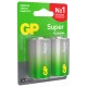Батарейки КОМПЛЕКТ 2 шт., GP Super G-Tech, D (LR20, 13А), алкалиновые, блистер, 13A-2CR2