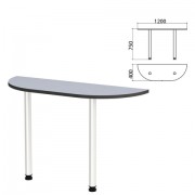 Стол приставной полукруг 'Монолит', 1200х400х750 мм, цвет серый (КОМПЛЕКТ)