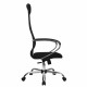 Кресло офисное МЕТТА 'SU-B-8' хром, ткань-сетка, сиденье мягкое, черное