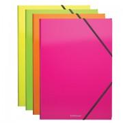 Папка на резинках ERICH KRAUSE 'Glance Neon', А4, до 300 листов, 400 мкм, ассорти, 43052, 47197