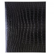 Тетрадь бумвинил А5 48 л., скоба, офсет №1, клетка, с полями, 'ЧЕРНАЯ Metallic', CROCO, HATBER, 072232, 48Т5бвВ1