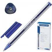 Ручка шариковая STAEDTLER 'Ball', СИНЯЯ, трехгранная, корпус прозрачный, узел 0,7 мм, линия письма 0,3 мм, 432 F-3