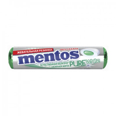 Жевательная резинка MENTOS Pure White (Ментос) 'Ролл Нежная мята', 15,5 г, 87548