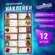 Наклейки для маркировки школьных принадлежностей 'Школа', 12 штук, ассорти, 14х21 см, ЮНЛАНДИЯ, 662711