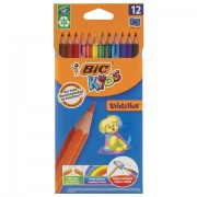 Карандаши цветные BIC 'Kids ECOlutions Evolution', 12 цветов, пластиковые, заточенные, европодвес, 82902910