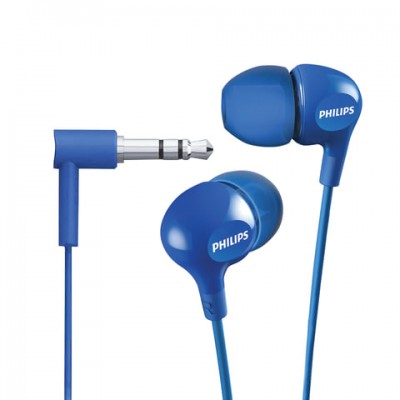 Наушники PHILIPS SHE3550BL/00, проводные, 1,2 м, стерео, вкладыши, голубые, SHE3550BL/00   