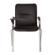 Кресло для приемных и переговорных 'Samba T plast' со столиком, хромированный каркас, кожзам, черный