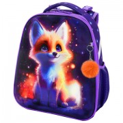 Ранец BRAUBERG UP, 2 отделения, с брелоком, 'Bright fox', 36х28х15 см, 274665