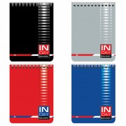 Блокнот МАЛЫЙ ФОРМАТ А6 108х146 мм, 48 л., гребень, мелованная картонная обложка, клетка, BRAUBERG, 'INDAY', ассорти, 121721