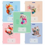 Тетради ДЭК 12 л., КОМПЛЕКТ 10 шт., BRAUBERG, клетка, обложка картон, 'FUNNY ANIMALS', 107316