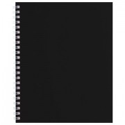 Тетрадь А5 96 л., HATBER, гребень, клетка, Soft-touch ламинация, SoloMatte 'Черный бархат', 092869, 96Т5лВ1гр