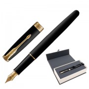 Ручка перьевая PARKER 'Sonnet Core Matt Black GT', корпус черный матовый лак, позолоченные детали, черная, 1931516