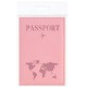 Обложка для паспорта 'Passport map', экокожа soft-touch, розовая, STAFF, 238759