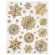 Наклейка для окон двусторонняя МНОГОРАЗОВАЯ 30х38 см, 'Снежинки', фольга, золото, ЗОЛОТАЯ СКАЗКА, 591927