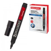 Маркер перманентный BRAUBERG 'Contract', ЧЕРНЫЙ, круглый наконечник, 3 мм, 150465