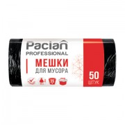 Мешки для мусора 35 л, черные, в рулоне 50 шт., ПНД, 6,2 мкм, 50х60 см, PACLAN 'Professional', 40303