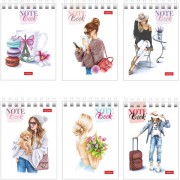 Блокнот МАЛЫЙ ФОРМАТ А7 75х105 мм, 60 л., гребень, картон, клетка, HATBER 'Happy time', 066624, 60Б7В1гр