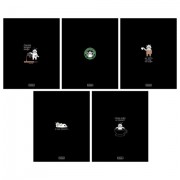 Тетрадь А5, 48 л., HATBER, скоба, клетка, глянцевая ламинация, 'Coffee Story' (микс в спайке), 094576, 48Т5лВ1