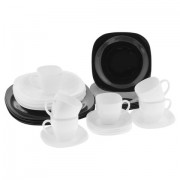 Набор посуды столовый, 30 предметов, черное и белое стекло, 'Carine Mix', LUMINARC, N1500