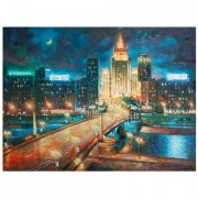 Картина стразами (алмазная мозаика) 40х50 см, ОСТРОВ СОКРОВИЩ 'Ночная Москва', на подрамнике, 662594