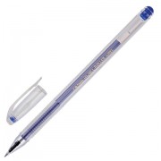 Ручка гелевая CROWN 'Hi-Jell', СИНЯЯ, корпус прозрачный, узел 0,5 мм, линия письма 0,35 мм, HJR-500B