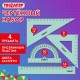Набор чертежный ПИФАГОР (линейка 16 см, 2 треугольника, транспортир), прозрачный, пастельные цвета, ассорти, 210855