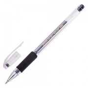 Ручка гелевая с грипом CROWN 'Hi-Jell Grip', ЧЕРНАЯ, узел 0,5 мм, линия письма 0,35 мм, HJR-500R