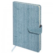 Еженедельник датированный 2026 А5 145х215 мм, BRAUBERG 'Augustus', под кожу, голубой, 117165