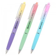 Ручка шариковая автоматическая BRAUBERG 'OIL-BASE GRADE', СИНЯЯ, корпус ассорти, пишущий узел 0,5 мм, линия письма 0,3 мм, 144501