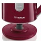 Чайник BOSCH TWK7604, 1,7 л, 2200 Вт, закрытый нагревательный элемент, пластик, красный