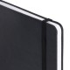 Блокнот А5 135x212 мм BRAUBERG 'Edge', под кожу, резинка, держатель, 80 л., клетка, черный, 117145