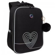 Ранец GRIZZLY анатомическая спинка, 2 отделения, для девочек, 'INFINITY', 37х26х16 см, RAw-594-2/1