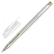 Ручка гелевая ЗОЛОТИСТАЯ BRAUBERG 'EXTRA GOLD', корпус прозрачный, 0,5мм, линия 0,35мм, 143914