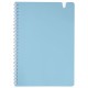 Тетрадь обложка пластик, А5 80 л., гребень мягкий, вырубка для ручки, клетка, BRAUBERG, голубой, 405375
