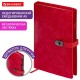 Ежедневник недатированный А5 152х220 мм BRAUBERG 'Sirius', под кожу, застежка 160 л., красный, 116212