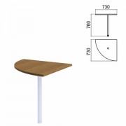 Стол приставной угловой 'Арго', 730х730 мм, БЕЗ ОПОРЫ, орех