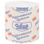 Бумага туалетная бытовая, 56 м, ДОБРЫЙ МОТОК, ГОСТ-56, без втулки (эконом), М-62