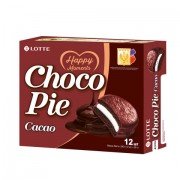 Печенье LOTTE 'Choco Pie Cacao' ('Чоко Пай Какао'), глазированное, картонная упаковка, 336 г, 12 шт. х 28 г