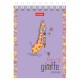 Блокнот МАЛЫЙ ФОРМАТ А7, 60 л., гребень, картон, клетка, HATBER, 'Веселый жираф', 081165, 60Б7В1гр