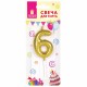 Свеча-цифра для торта '6' золотая с глиттером, 6 см, ЗОЛОТАЯ СКАЗКА, на шпажке, в блистере, 591419