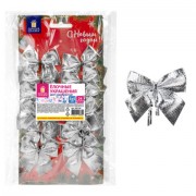 Украшение ёлочное 'Бантики', КОМПЛЕКТ 24 шт., 5х5 см, серебристые, ЗОЛОТАЯ СКАЗКА, 592156