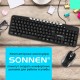 Набор проводной SONNEN KB-S110, USB, клавиатура 113 клавиш, мышь 3 кнопки, 1000 dpi, черный/серебристый, 513854