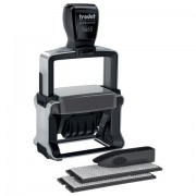 Датер самонаборный, металлический 4 строки + дата, оттиск 56х33 мм, сине-красный, TRODAT 5465, КАССЫ, 126394