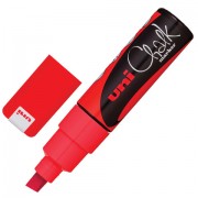 Маркер меловой UNI 'Chalk', 8 мм, КРАСНЫЙ, влагостираемый, для гладких поверхностей, PWE-8K RED